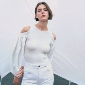 NEW Zara Voluminous Cut Out Bodysuit